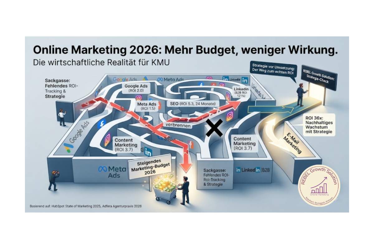Online Marketing 2026: Mehr Budget, weniger Wirkung, die wirtschaftliche Realität für KMU